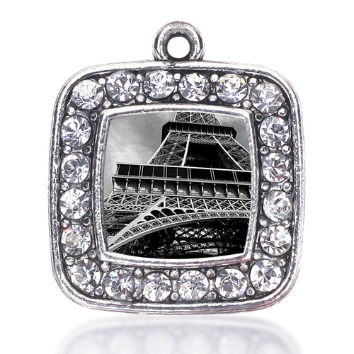 Black and Grey Eiffel Tower Square Charm