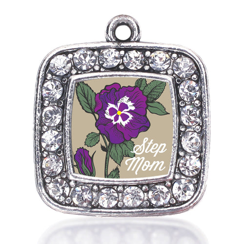 Step Mom Pansy Square Charm