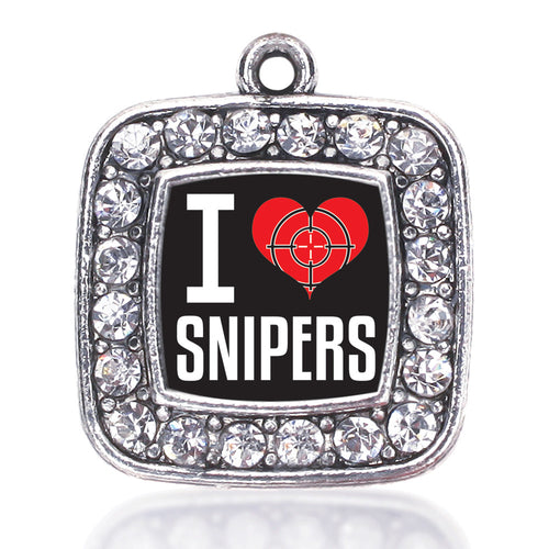 I Love Snipers Square Charm