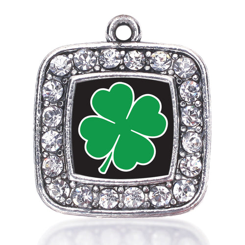Four Leaf Clover Square Charm