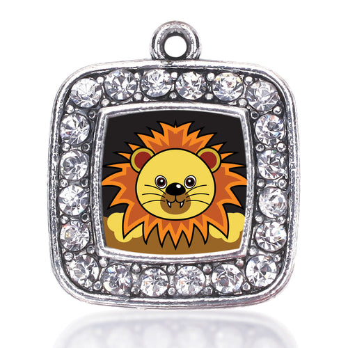Peeking Lion Square Charm
