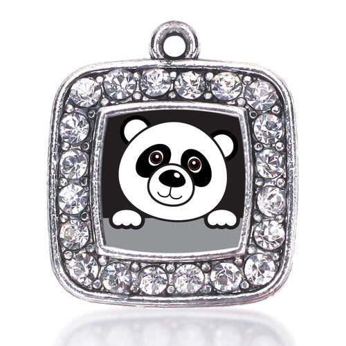 Peeking Panda Square Charm