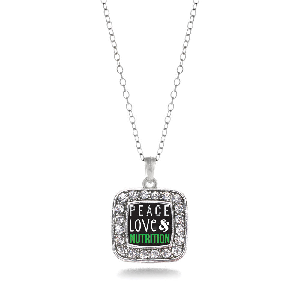 Peace, Love, and Nutrition Square Charm
