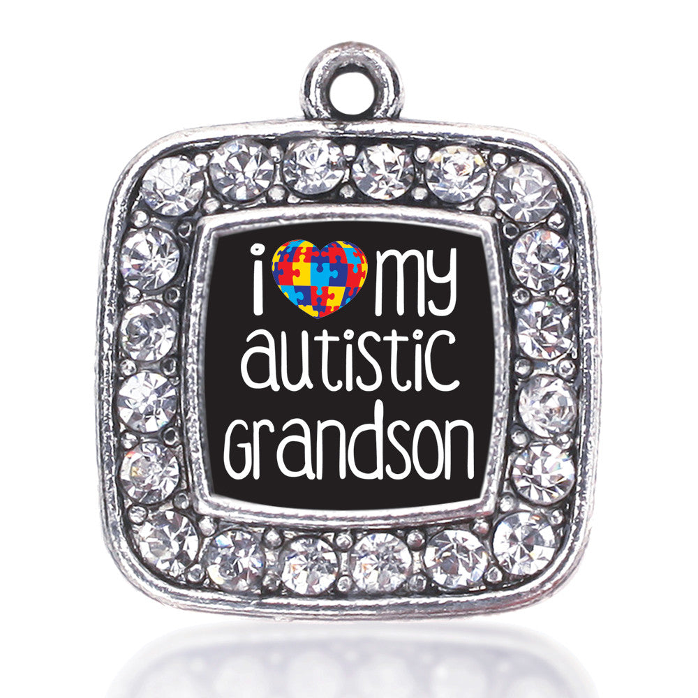 I Love My Autistic Grandson Square Charm